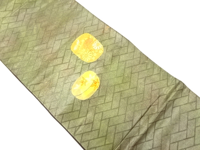 アンティーク　金彩棗模様袋帯（材料）